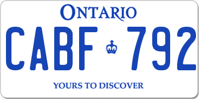 ON license plate CABF792