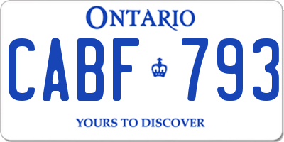 ON license plate CABF793