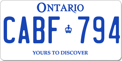 ON license plate CABF794