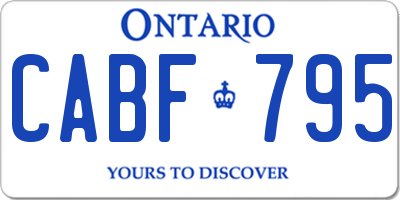 ON license plate CABF795