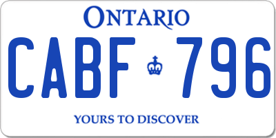 ON license plate CABF796