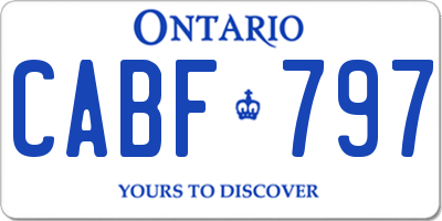 ON license plate CABF797