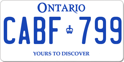 ON license plate CABF799