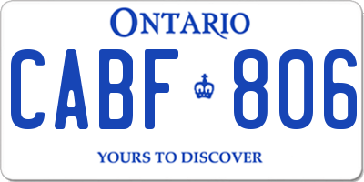 ON license plate CABF806