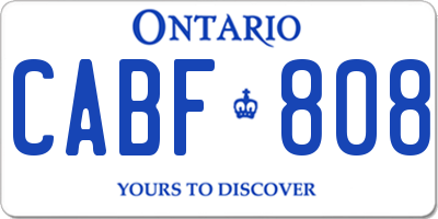 ON license plate CABF808