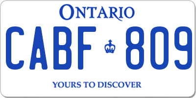 ON license plate CABF809