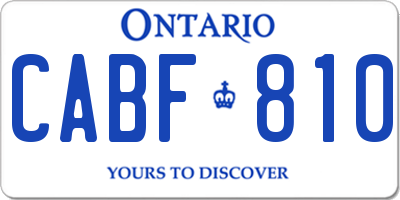 ON license plate CABF810