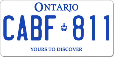 ON license plate CABF811