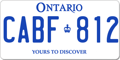 ON license plate CABF812