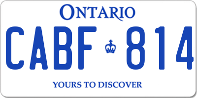 ON license plate CABF814