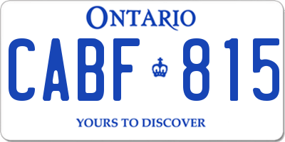 ON license plate CABF815