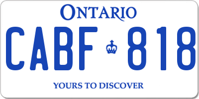 ON license plate CABF818