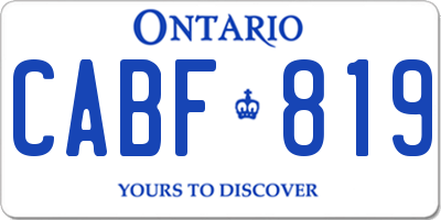 ON license plate CABF819