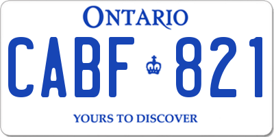 ON license plate CABF821