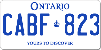 ON license plate CABF823