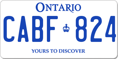 ON license plate CABF824