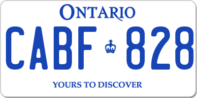 ON license plate CABF828