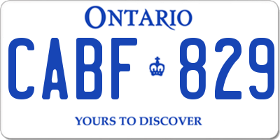 ON license plate CABF829