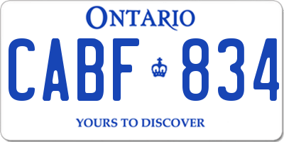 ON license plate CABF834