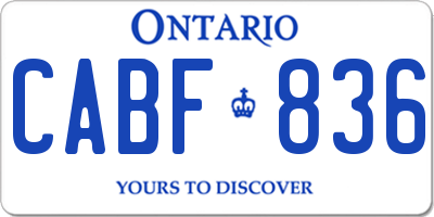 ON license plate CABF836