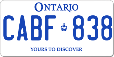 ON license plate CABF838