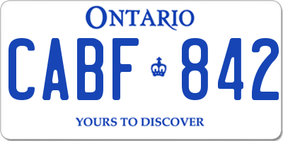 ON license plate CABF842