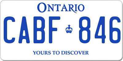 ON license plate CABF846