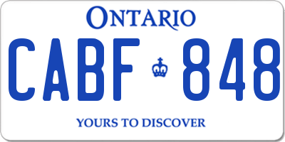 ON license plate CABF848