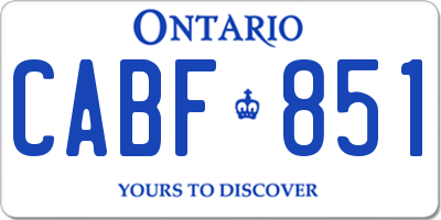 ON license plate CABF851