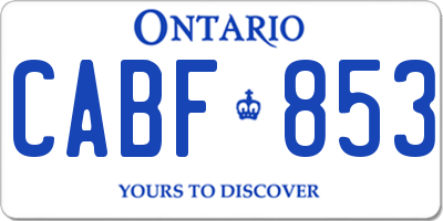 ON license plate CABF853