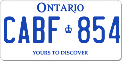 ON license plate CABF854