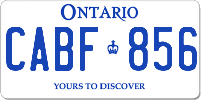 ON license plate CABF856