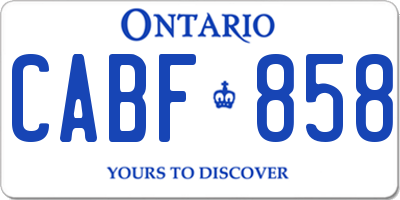 ON license plate CABF858