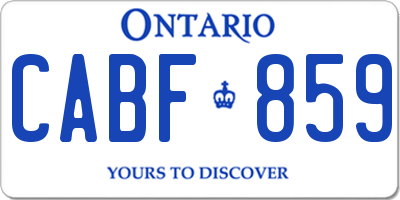 ON license plate CABF859