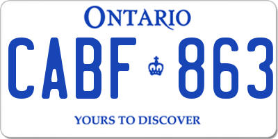 ON license plate CABF863