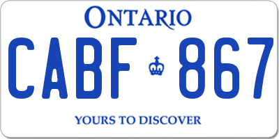 ON license plate CABF867