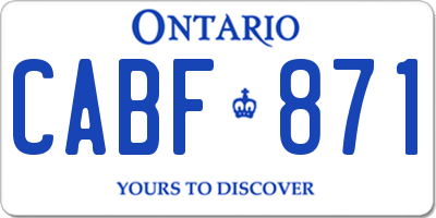 ON license plate CABF871