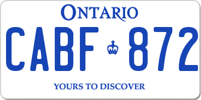 ON license plate CABF872