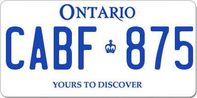 ON license plate CABF875