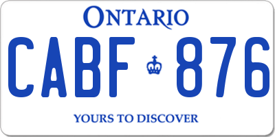 ON license plate CABF876