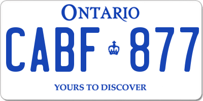 ON license plate CABF877