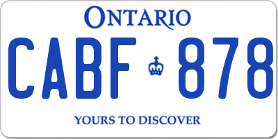 ON license plate CABF878