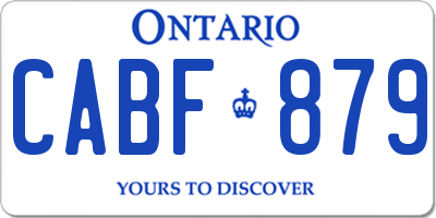 ON license plate CABF879