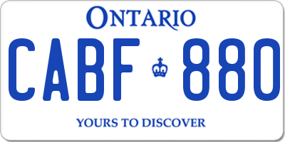 ON license plate CABF880