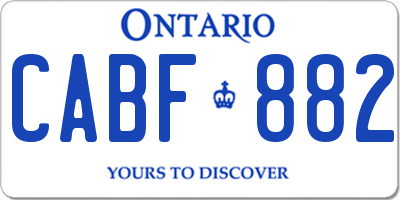 ON license plate CABF882