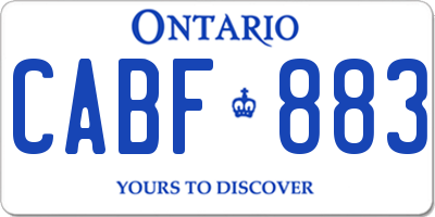 ON license plate CABF883