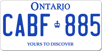 ON license plate CABF885