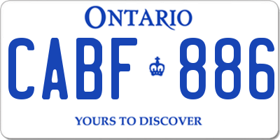 ON license plate CABF886