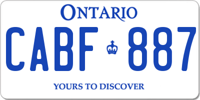 ON license plate CABF887