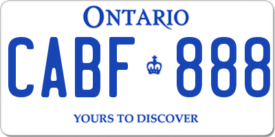 ON license plate CABF888